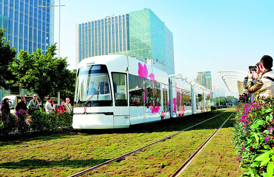 广州有轨电车现身 成为本地首条有轨电车